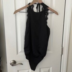 Abercrombie & Fitch Black Satin Bodysuit